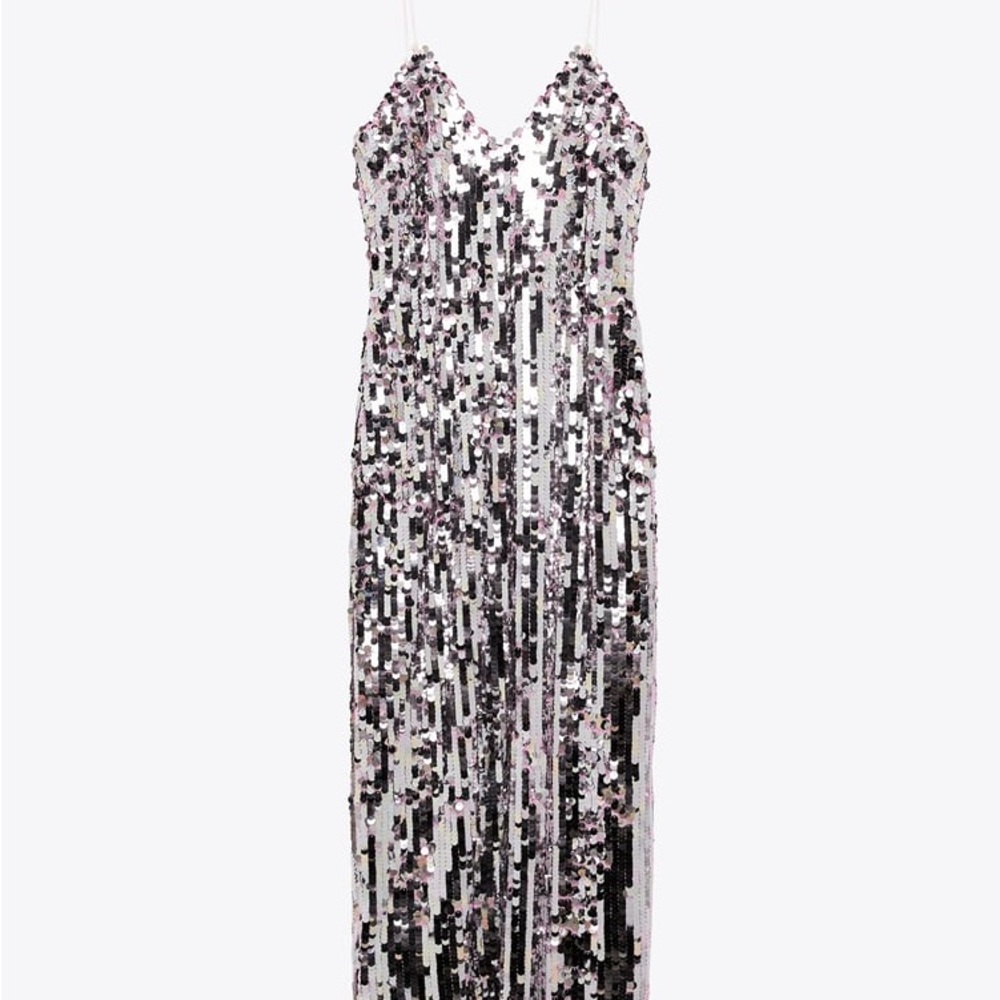 ZARA STRAPPY SEQUIN DRESS - Picture 14 of 16
